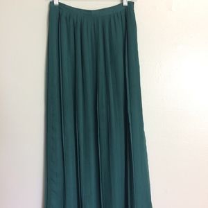 Urban Outfitters Teal/Emerald pleated maxi skirt